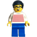 fig-014497 – White Striped Torso, Blue Legs, Black Hair