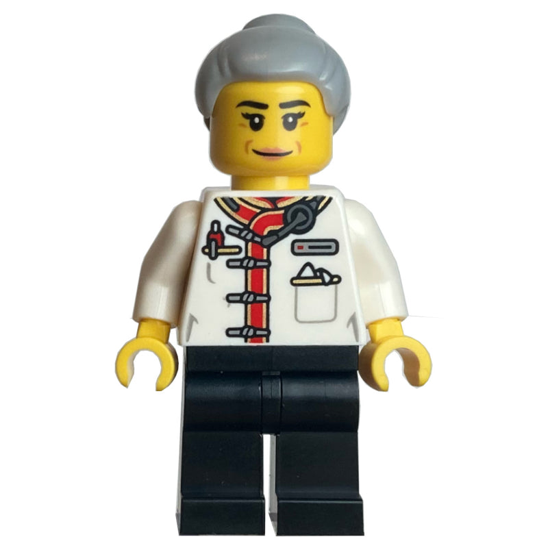 fig-014505 – Waiter, White Torso, Black Legs, Light Bluish Grey Hair