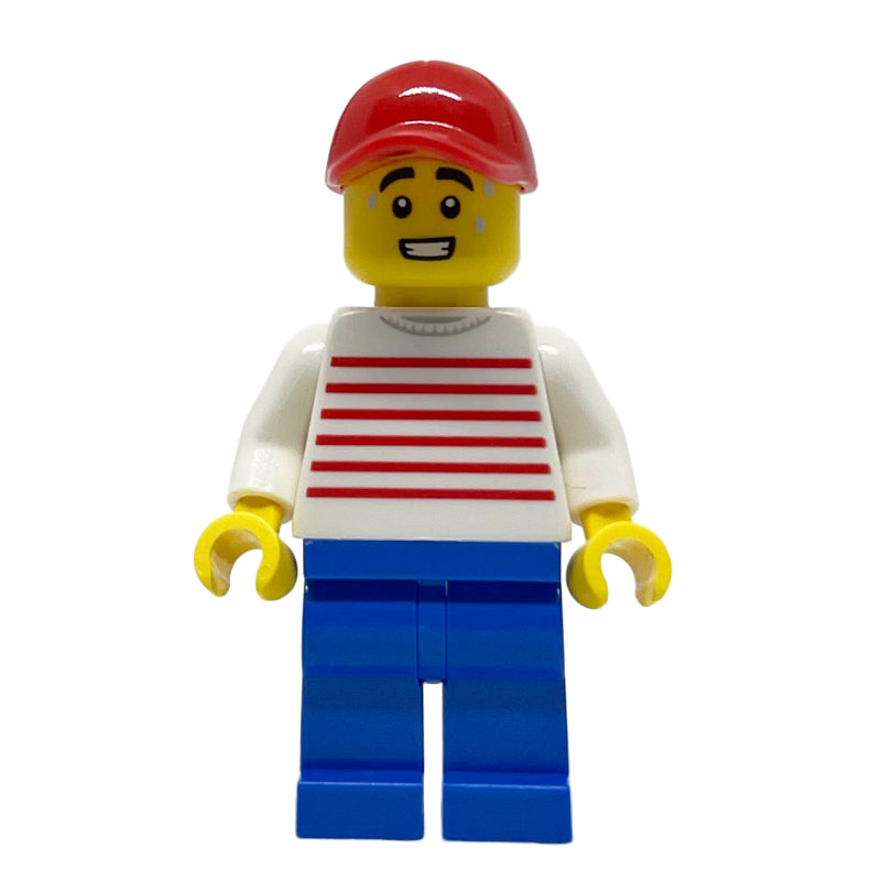 fig-014679 – White Striped Torso, Blue Legs, Red Cap