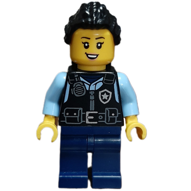 fig-014689 – Police Officer - Black Torso, Dark Blue Legs, Black Hair
