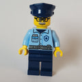 fig-014691 – Police Officer, Bright Light Blue Torso, Dark Blue Legs, Dark Blue Cap