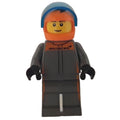 fig-014771 – Race Driver - Dark Bluish Grey Racing Suit, Orange Helmet