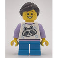 fig-014829 – Kid, White Torso, Dark Azure Legs, Dark Brown Hair