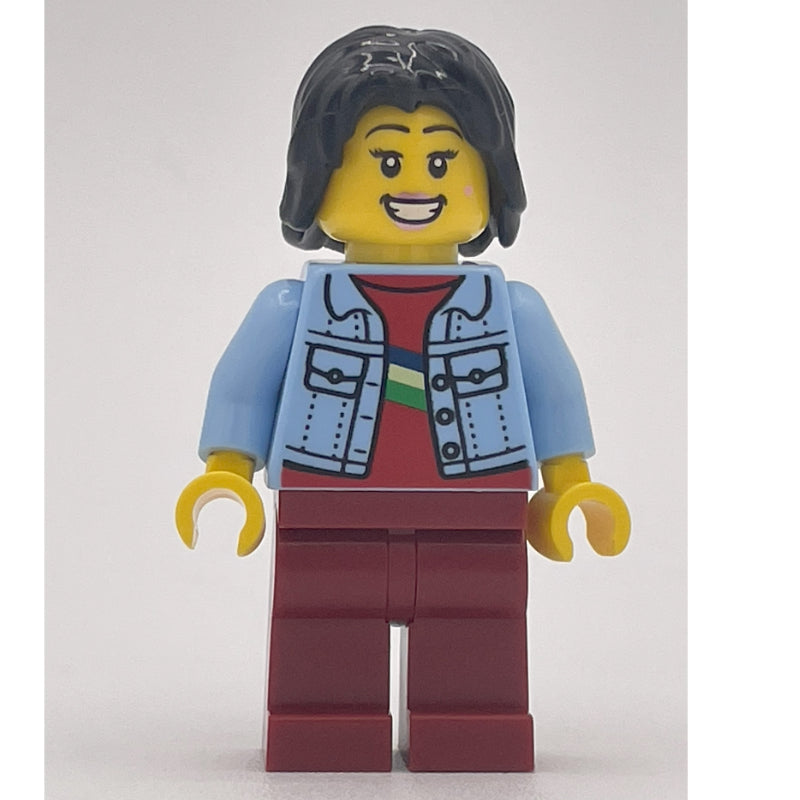 fig-014831 – Bright Light Blue Torso, Dark Red Legs, Black Hair