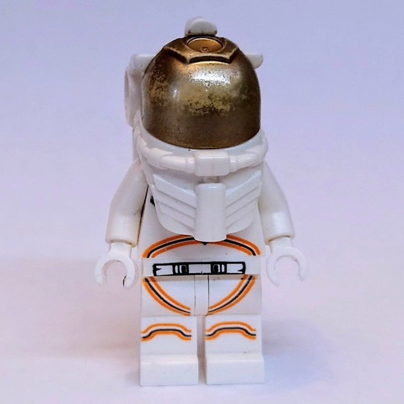 fig-014838 – Astronaut - White Torso and Legs, Orange Trim, Smirk, Dark Tan Eyebrows
