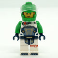 fig-014845 – Astronaut, White Spacesuit, Bright Green Helmet, Reddish Brown Sideburns