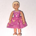 fig-014903 – Belville Figure, Girl, Medium Dark Pink Skirt, Bows, and Headbands