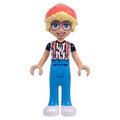 fig-015015 – Olly - White Shirt, Dark Azure Legs, Coral Beany