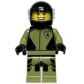 fig-015187 – Race Driver - Olive Green Suit, Lamborghini, Black Helmet
