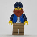 fig-015194 – Man, Dark Azure Jacket, Dark Tan Legs, Dark Blue Hat, Dark Orange Beard