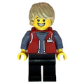 fig-015197 – LEGO Employee, Red Jacket, Black Legs