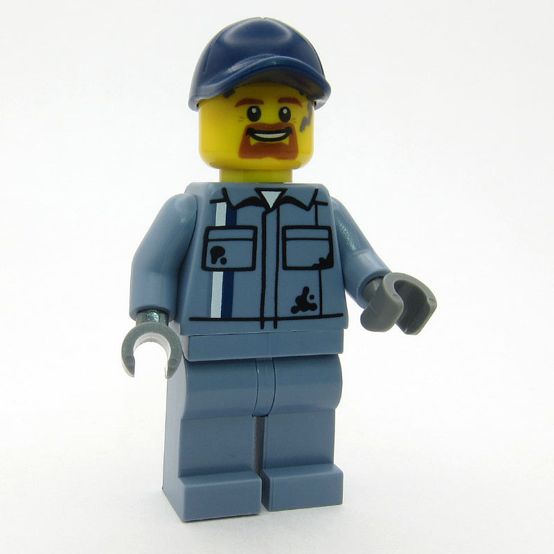 fig-015204 – Mechanic, Sand Blue Overalls, Dark Blue Cap