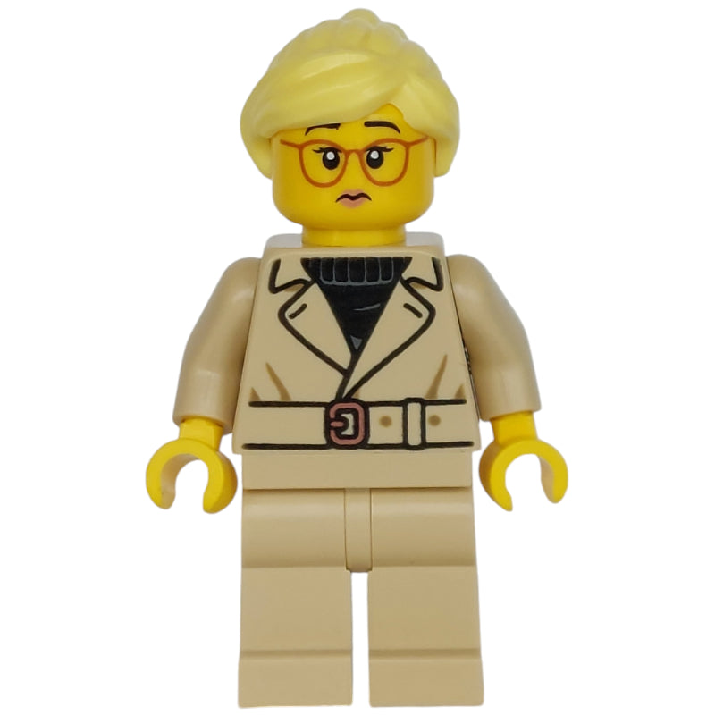 fig-015219 – Woman, Tan Jacket and Legs, Glasses
