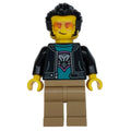 fig-015220 – Man, Black Jacket, Dark Tan Legs, Sunglasses