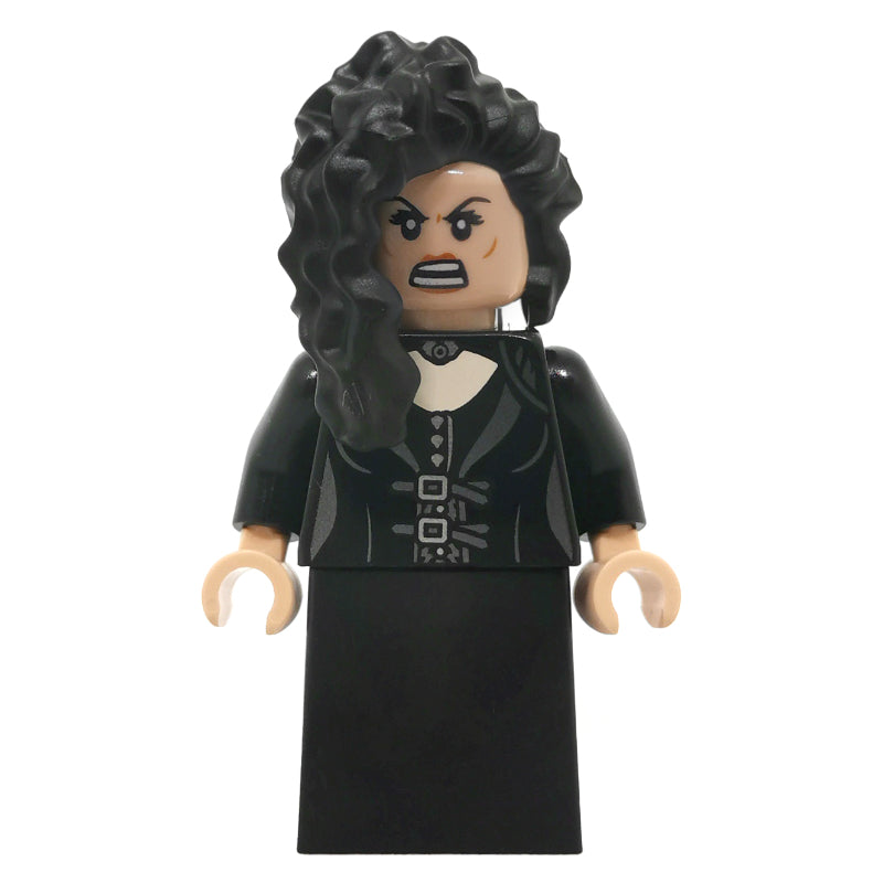 fig-015233 – Bellatrix Lestrange, Black Dress with Buckles, Plain Skirt