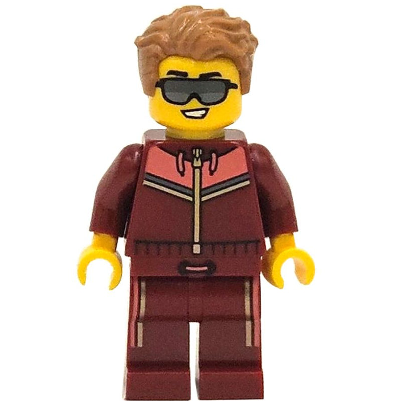 fig-015348 – Man, Dark Red Tracksuit, Sunglasses
