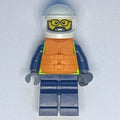 fig-015398 – Police Officer, Vibrant Yellow Police Vest, Orange Life Jacket, White Helmet