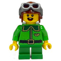 fig-015560 – Elf / Postal Elf - Bright Green Torso, Green Legs, Aviator Hat