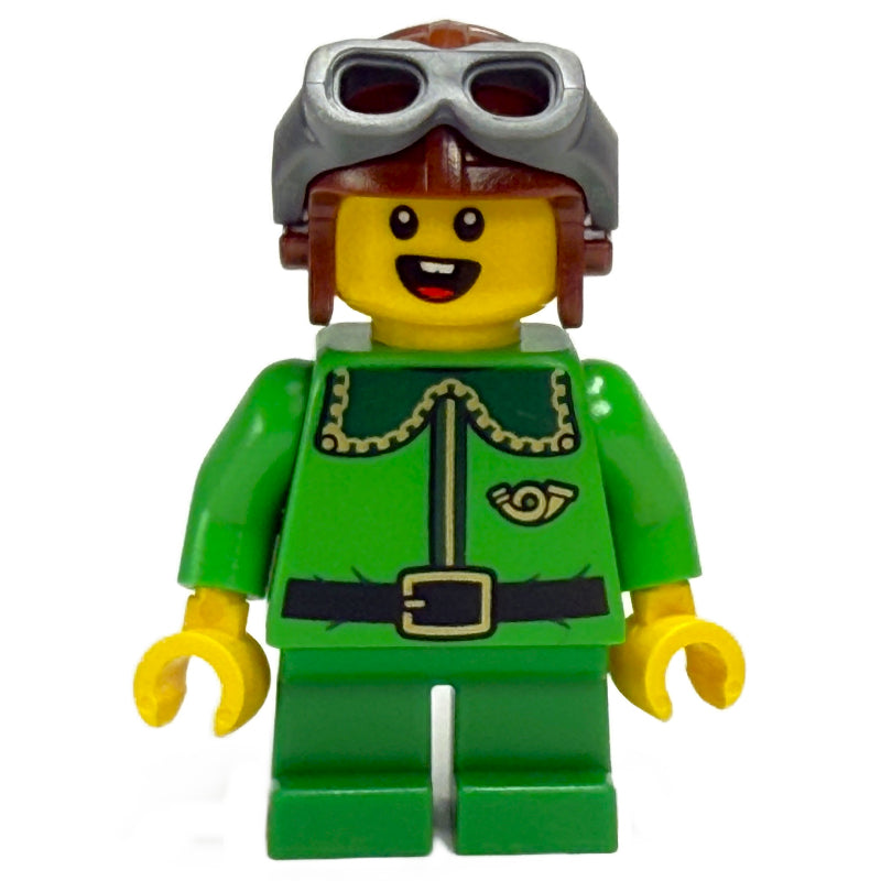 fig-015560 – Elf / Postal Elf - Bright Green Torso, Green Legs, Aviator Hat