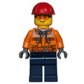 fig-015580 – Construction Worker, Orange Safety Jacket, Dark Blue Legs, Red Hard Hat