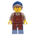 fig-015614 – Barista, Reddish Brown Apron, Dark Blue Beanie