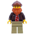 fig-015620 – Photographer, Dark Brown Torso, Olive Green Legs, Reddish Brown Cap, Beard