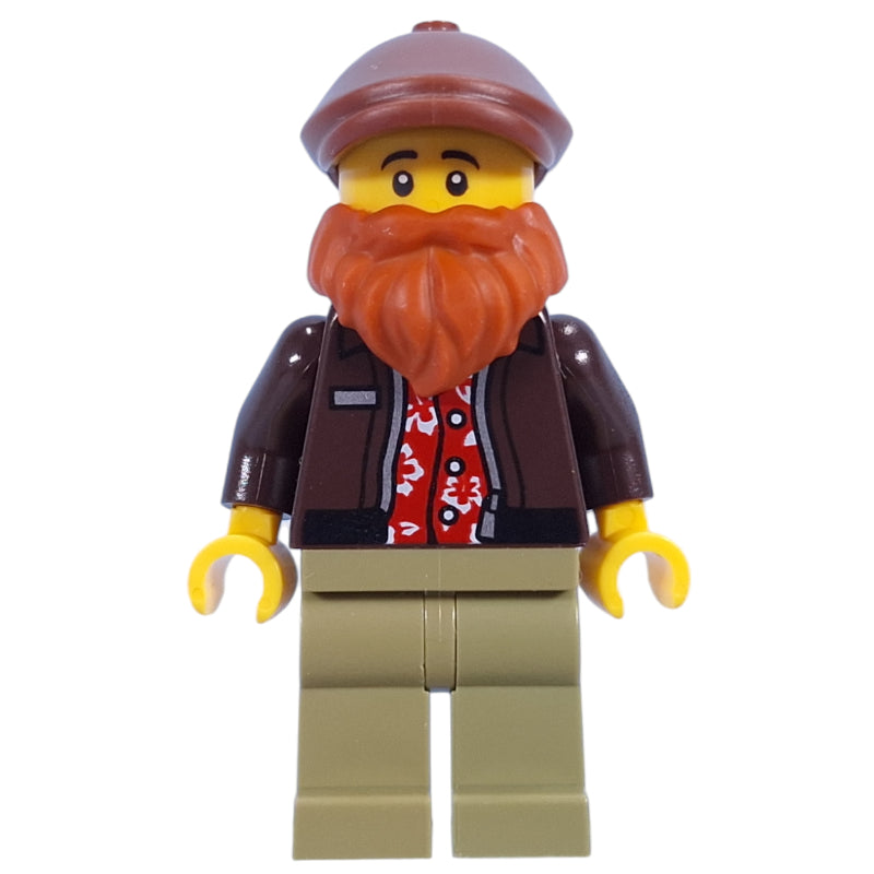 fig-015620 – Photographer, Dark Brown Torso, Olive Green Legs, Reddish Brown Cap, Beard