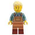 fig-015621 – Gardener, Sand Blue Torso, Medium Nougat Apron, Bright Light Yellow Hair