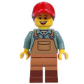 fig-015625 – Gardener, Sand Blue Torso, Medium Nougat Apron, Red Cap