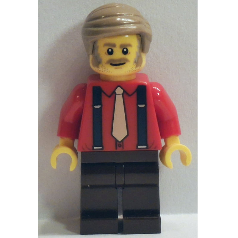 fig-015635 – Passenger, Red Torso, Dark Brown Legs, Dark Tan Hair