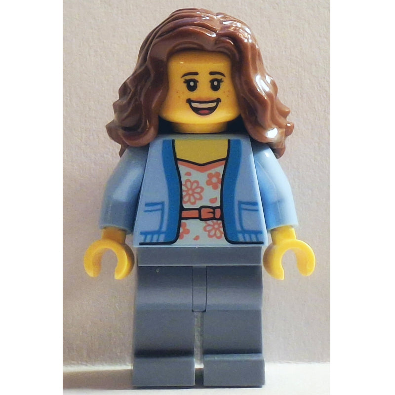 fig-015637 – Passenger, Bright Light Blue Torso, Sand Blue Legs, Reddish Brown Hair