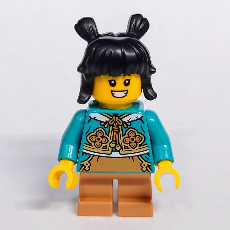 fig-015696 – Kid, Dark Turquoise Torso, Medium Nougat Legs, Black Hair