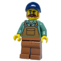 fig-015732 – Farmer, Sand Green Shirt, Medium Nougat Legs, Dark Blue Cap