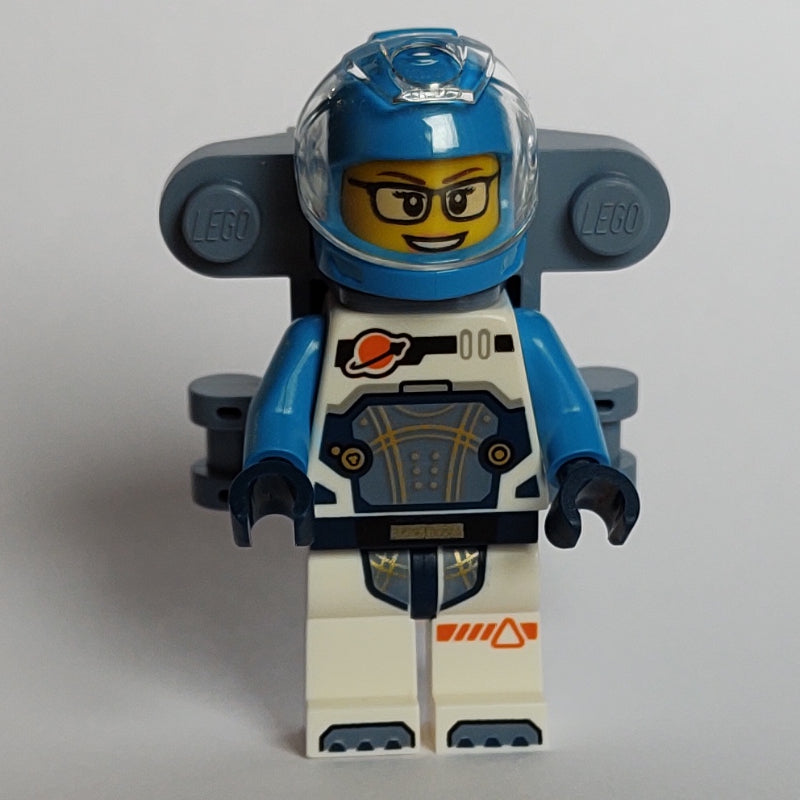 fig-015740 – Astronaut, White and Dark Azure Spacesuit, Sand Blue Back Bracket