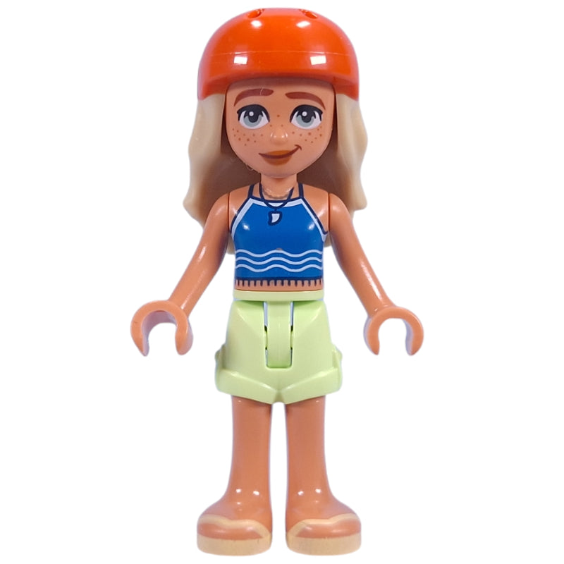 fig-015750 – Sage - Blue Top, Yellowish Green Skirt, Helmet