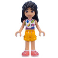 fig-015756 – Liann - White Top, Bright Light Orange Skirt