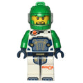 fig-015932 – Astronaut, White Spacesuit, Bright Green Helmet, Beard