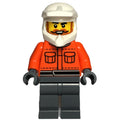 fig-015938 – Pit Crew, Reddish Orange Torso, Dark Bluish Grey Legs, Male, Dark Orange Beard