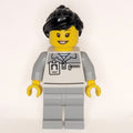 fig-015943 – Garage Worker, White/Light Bluish Grey Suit, Black Hair