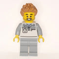 fig-015944 – Garage Worker, White/Light Bluish Grey Suit, Medium Nougat Hair