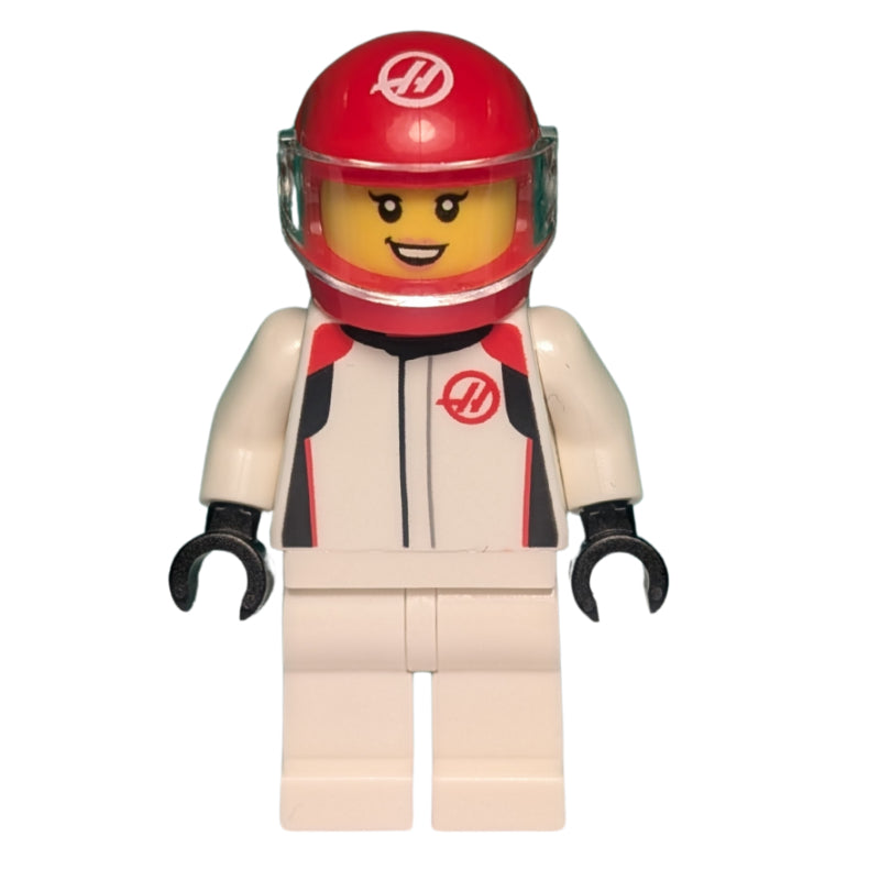 fig-015950 – F1 Driver, Haas, White Suit, Red Helmet