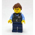 fig-015953 – Police Officer - Black Torso, Dark Blue Legs, Reddish Brown Hair