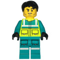 fig-015979 – Paramedic, Vibrant Yellow Safety Vest, Dark Turquoise Legs, Black Hair