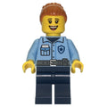 fig-015982 – Police Officer, Bright Light Blue Torso, Dark Blue Legs, Dark Orange Hair