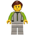fig-015984 – Surfer, Lime/Light Bluish Grey Wetsuit, Reddish Brown Hair