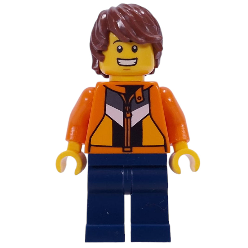 fig-015994 – Just Jason, Vlogger, Orange Jacket, Dark Blue Legs, Reddish Brown Hair