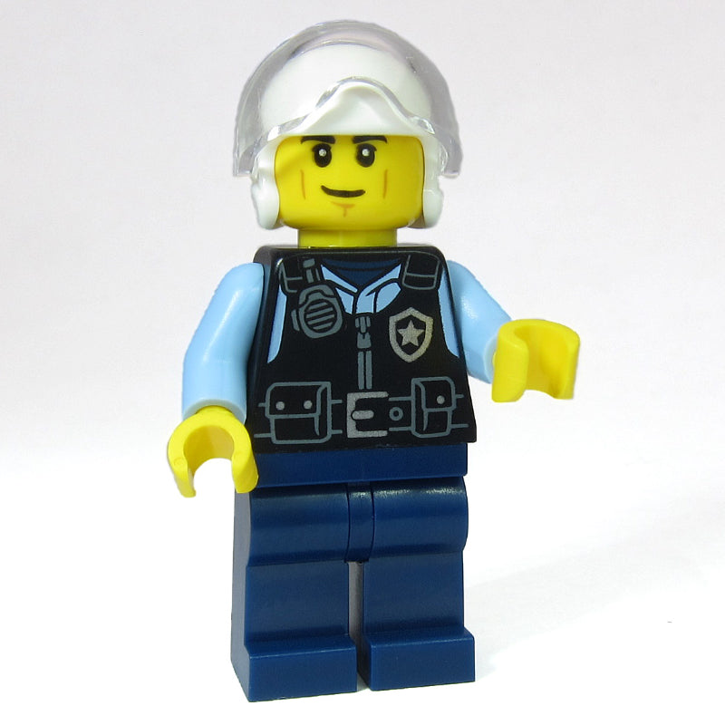 fig-015997 – Police Officer, Pilot - Black Torso, Dark Blue Legs, White Helmet