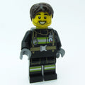 fig-015999 – Firefighter, Black Fire Suit, Dark Brown Hair