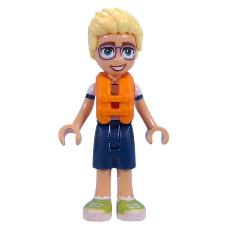 fig-016022 – Olly - White Top, Dark Blue Shorts, Life Jacket