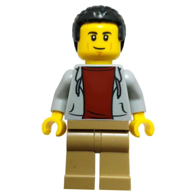 fig-016131 – Restaurant Owner, Light Bluish Grey Torso, Dark Tan Legs, Black Hair